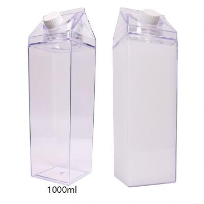 China Plastic Food Milk Box Sets 17oz Portable Clear Carton Water Bottle Juice Bottle For Outdoor Sports Travel Camping Activities BPA for sale