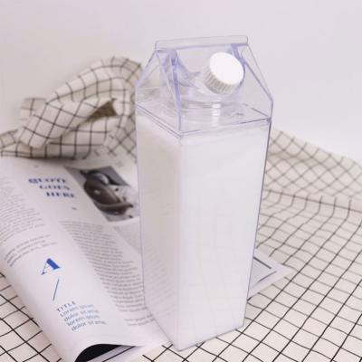 China 17Oz Food Milk Carton Water Bottle Eco Reusable Creative Clear Transparent Drinking Leakproof Bottles for sale