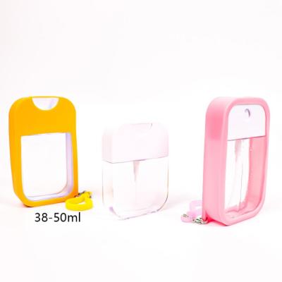 China 50ml Mini Phone Shape Alcohol Square Mist Hand Sanitizer Bottle Cosmetic Empty Clear Plastic Pocket Credit Card Perfume Spray Bottle for sale