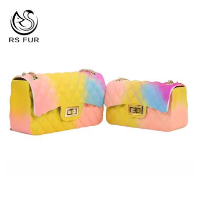 China Fashion Cross - Fashion Matte Rainbow Body Bags Quick Delivery PVC Single Shoulder Women Freeze Bag Purses Candy for sale