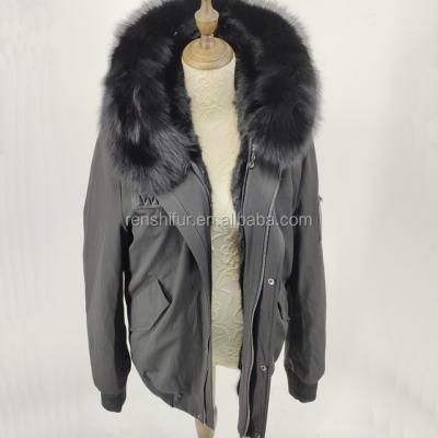 China Women Anti-Shrink Warm Long Real Winter Solid Green Thick Natural Mink Fur Striped Parka for sale