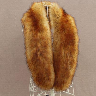 China Smooth Custom Women Dyed Natural Color Faux Fox Fur Hood Collar for sale