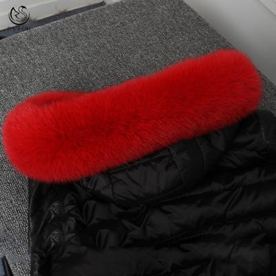 China High Quality Soft Hand Feeling Custom Dyed Real Fox Fur Collar Fur Patch Panels for sale