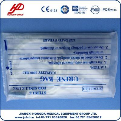 China PVC Non-Toxic Non-Toxic Adult Urine Drain Bag 2000ml For Incontinence for sale