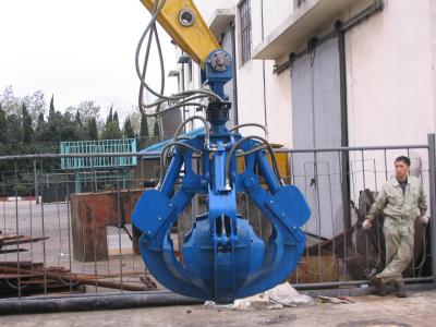 China Professional Excavator Grab Attachment Excavator Orange Peel Grab Bucket Large Capacity for sale