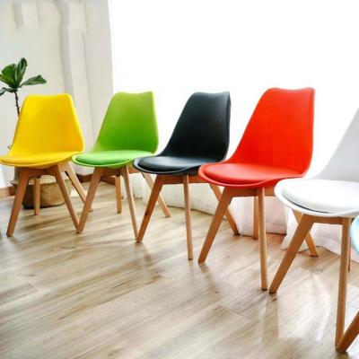 China (Other) free sample adjustable morden tulip chair wholesale cheap dining chairs new home furniture design wooden legs plastic dining chair for sale