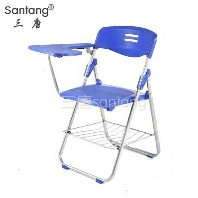 China New design folding chair executive chair with writing board lightweight folding chair training chair with writing tablet arm for sale