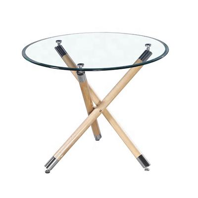 China Professional Manufacturer& Most Popular Fashion Side Table Furniture Modern Design Furniture Living Room Glass Coffee Table Modern Design Wooden Legs for sale