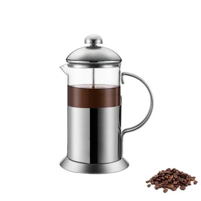 China High Borosilicate 800ml Glass Stainless Steel Single Serve Coffee French Press Sustainable Travel Coffee for sale