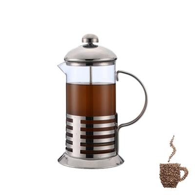 China Sustainable High Borosilicate Logo Travel Coffee French Press Custom Stainless Steel Glass for sale