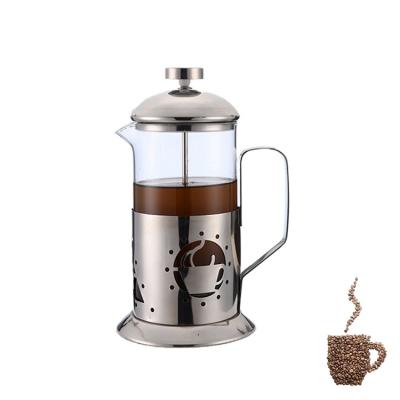 China 600ml High Sustainable Borosilicate Glass Thermal Insulation Steel Cafetiere Coffee French Press for sale