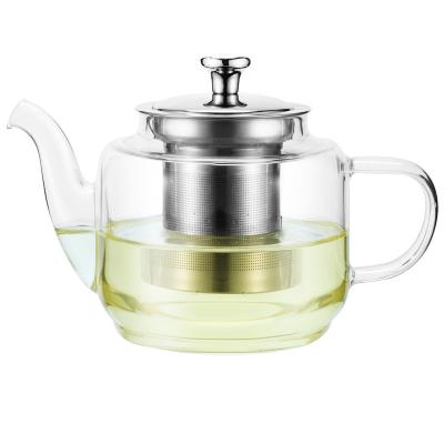 China Sustainable 600ml 304 Stainless Steel Custom Unique Glass Infuser Coffee Teapot for sale