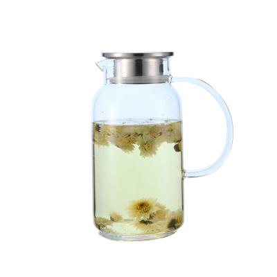 China Wholesale Sustainable Reusable Heat Resistant Stainless Steel 1.6ml Glass Teapot for sale