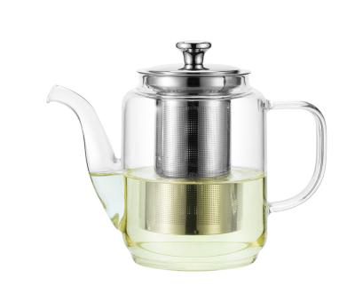 China 2021 Food Grade Thermal Insulation Borosilicate Glass Sustainable Heat Resistant Teapot for sale