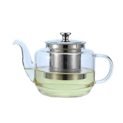 China 800Ml Viable Transparent Cooking Glass Moroccan Pyrex Teapot S/S304 Teapot Coffee Pot Set With Tea Strainer for sale