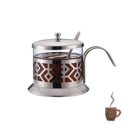 China Excellent Quality 0.2l Mini Glass Milk Silver Stainless Steel Viable Sugar Pot for sale