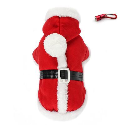 China 2021 Wholesale Viable Cosplay Hooded Pet Clothes Santa Style Christmas Dog Costume For Dog Cat for sale