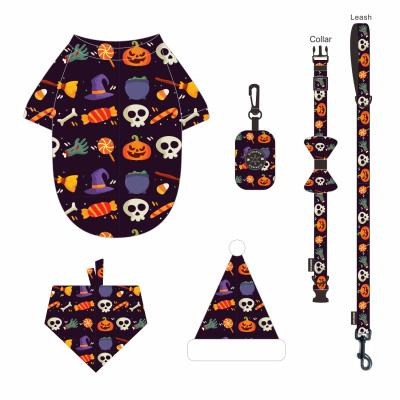 China Sustainable Custom Dog Clothes and Collar Dog Bandana Poop-Bags Leash Neoprene Dog Clothes Set Pet Product Supplier for sale