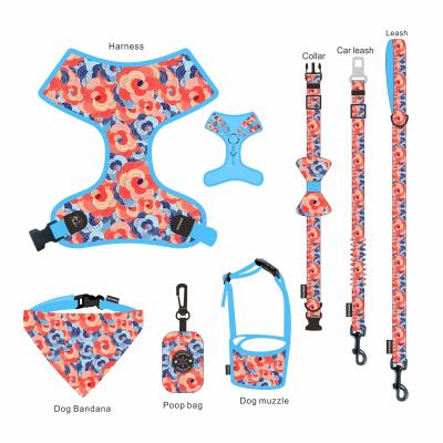 China Padded Hot Selling Dog Products Wholesale Breathable Reflective Adjustable Dog Harness Set for sale