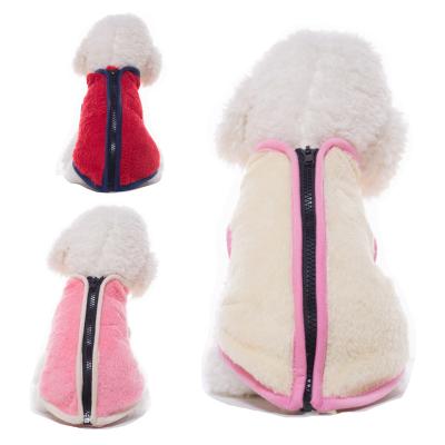 China High Viable Soft Dog Autumn Winter Clothing Warm Velvet Collar Zipper Pet Vest Apparel for sale