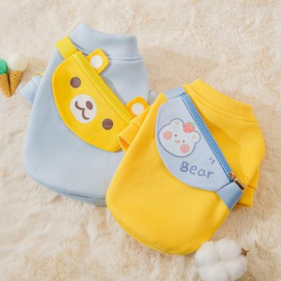 China Viable Design Cute Puppy Bear Puppy New Bear Zipper Backpack Biped Spring Fall Autumn Hoodie Pet Clothes for sale