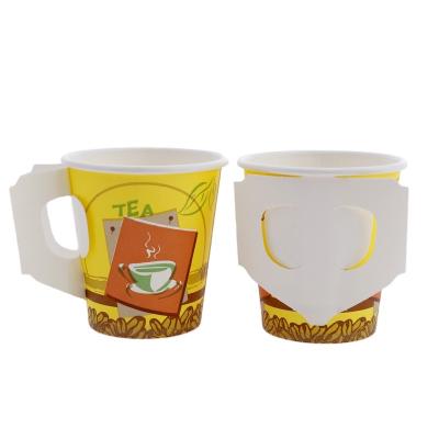 China China Factories Disposable Coffee Custom Printed Disposable Paper Cup With Handle for sale