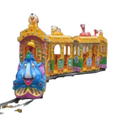 China Attraction Amusement Park Rides Big Elephant Design Train Electric Tourist With Train Track for sale