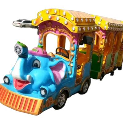 China Attraction Amusement Park Rides 14 Seats Kiddie Electric Animal Ride Elephant Trackless Tourist Trains For Sale for sale