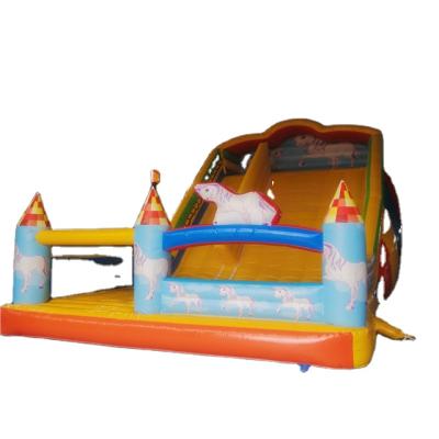 China 0.55mm Plato PVC Tarpaulin Kids Inflatable Air Jumping Trampoline Bouncing Combo Castle for sale