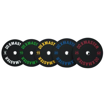 China Universal Xmaster Color Rubber Economic Stripe Training Plate Weight Bumper Plates for sale