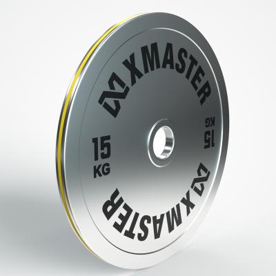 China Eco-friendly Xmaster Color Stripe Steel Powerlifting Plate Fitness Exercise Equipment for sale