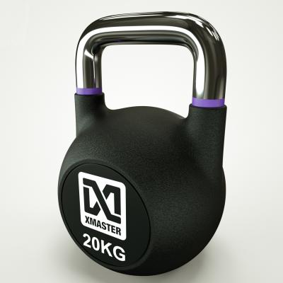 China Eco-friendly Xmaster Body Building 20kg Black Stainless Steel Hollow Competition Kettlebell for sale