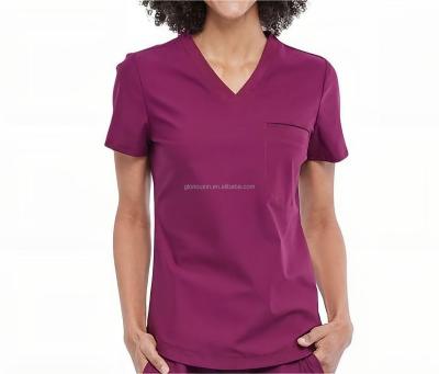 China GloriouIn Regular Female Scrubs V-Neck Superior Classic Nurse Scrubs Set Hospital Trotter Pants Household Medical Uniform Wholesale for sale