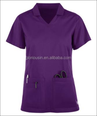 China GloriouIn Regular Female Scrubs V Neck Stretch Top Nurse Scrubs Set Hospital Trotter Pants Medical Uniform Wholesale for sale