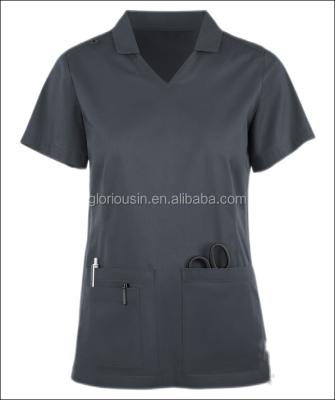 China GloriouIn Regular Female Scrubs V Neck Stretch Top Nurse Scrubs Set Hospital Trotter Pants Medical Uniform Wholesale for sale