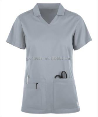 China GloriouIn Regular Female Scrubs V Neck Stretch Top Nurse Scrubs Set Hospital Trotter Pants Medical Uniform Wholesale for sale