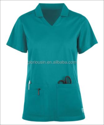 China GloriouIn Female Regular Scrubs V-Neck Stretch Top Nurse Scrubs Set Hospital Trotter Pants Medical Uniform Wholesale for sale