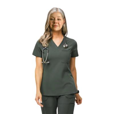 China GloriouIn Regular Women's Classic V-Neck Stretch FabricTop Nurse Uniforms Scrubs Set Hospital Wear Wholesale Medical Uniform for sale