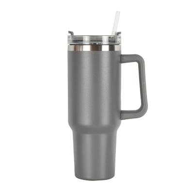 China 1200ML/40OZ Travel Coffee Mug Stainless Steel Tumbler Thermos Mug Vacuum Thermos Bottle Car PORTABLE With Straw for sale