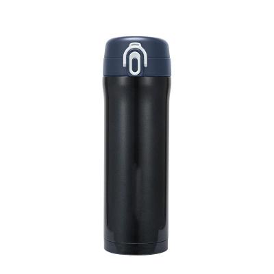 China Eco Friendly PORTABLE Stainless Steel 450ml Vacuum Flask Bpa Free Double Wall Insulated Gym Sports Water Bottle Black for sale