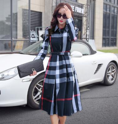 China 2021 New Style ID Sustainable Plaid Dress In Autumn Plaid Dress Leisure Long Sleeve Dresses for sale