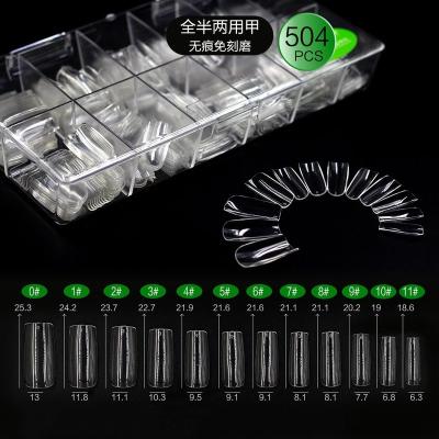 China High Quality Design Shape Nail Double Tips Falseful False Full and Half Transparent Artificial Clear Cover for sale