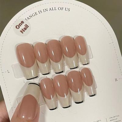 China Custom Wholesale Extra Large French Cutter Nails White French Gel Tips for sale