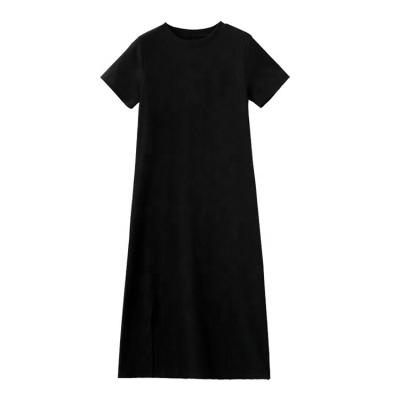 China China Manufacturer Summer Fashion Elegant Solid Color Soft Midi Dress For Women for sale