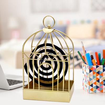 China Metal Wrought Iron Mosquito Coil Holder Birdcage Shape Mosquito Repellent Incense Holder Anti-scald Mosquito Coil Holder for sale