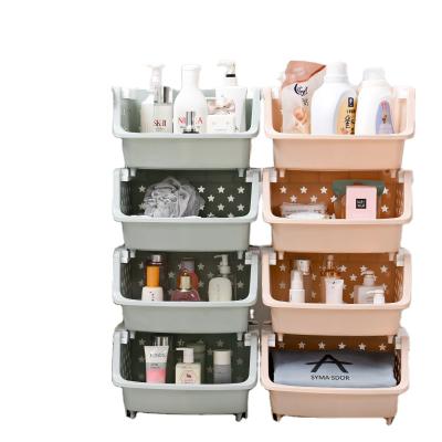 China 2020 Finished Plastic Storage Beautiful Color Kitchen Storage Basket Kitchen Shelf for sale