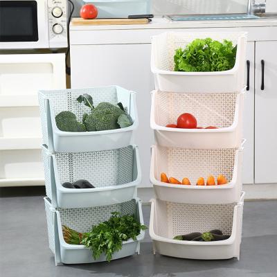 China Home Living Corner Home Internal Storage Kitchen Storage Vegetable Storage Plastic Basket for sale