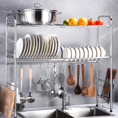 China Multifunctional Kitchen Dish Rack Rack Kitchen Organizer Steel Stocked Storage for sale