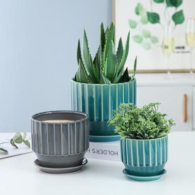 China Contemporary Custom various sizes home decoration ceramic plant pot modern indoor flower pots and planters for sale