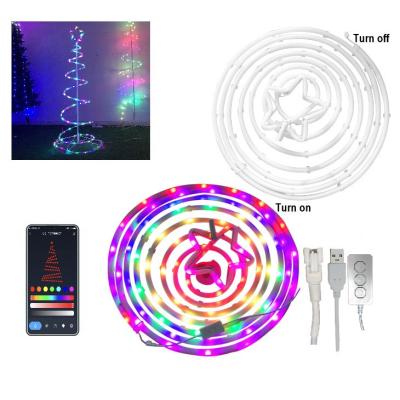 China 10M-100LED-Spiral Rope Light Outdoor Christmas WS2812B LED Spiral Christmas Tree for Street Decoration and New Year Christmas Decoration for sale